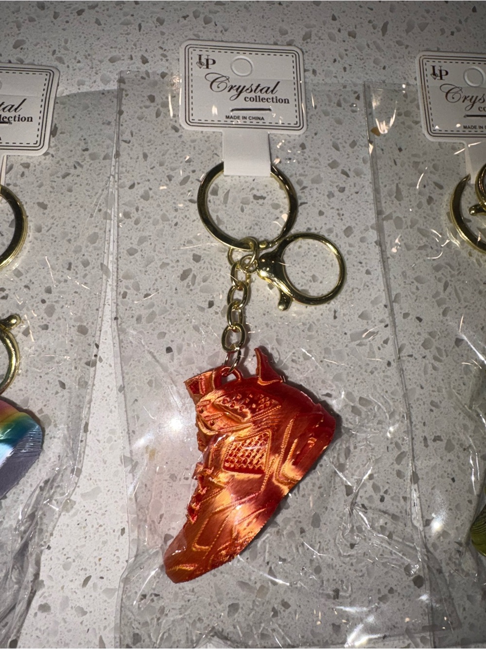 Gold Hardware Orange Sneaker Keychain